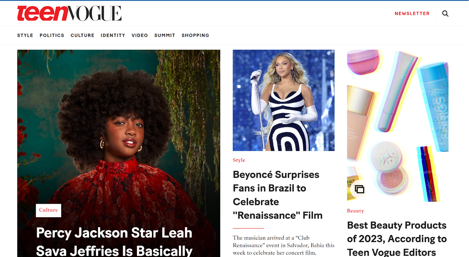 Teen Vogue features content for cultural topics, social issues, politics and much more.