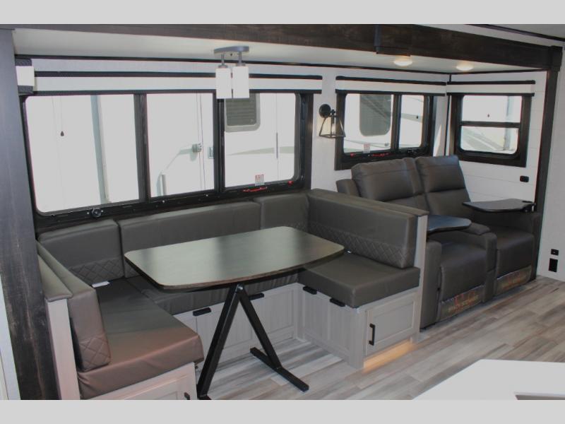 The dinette features are removable table and folds down to provide additional space.