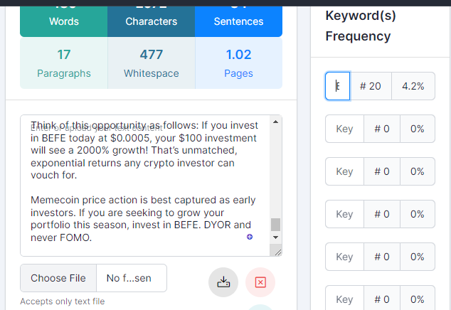 BEFE’s price prediction