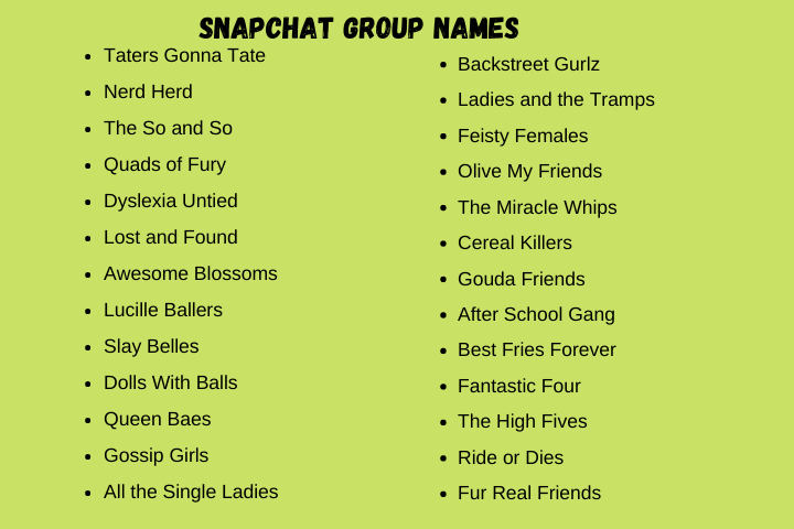Snapchat Group Names