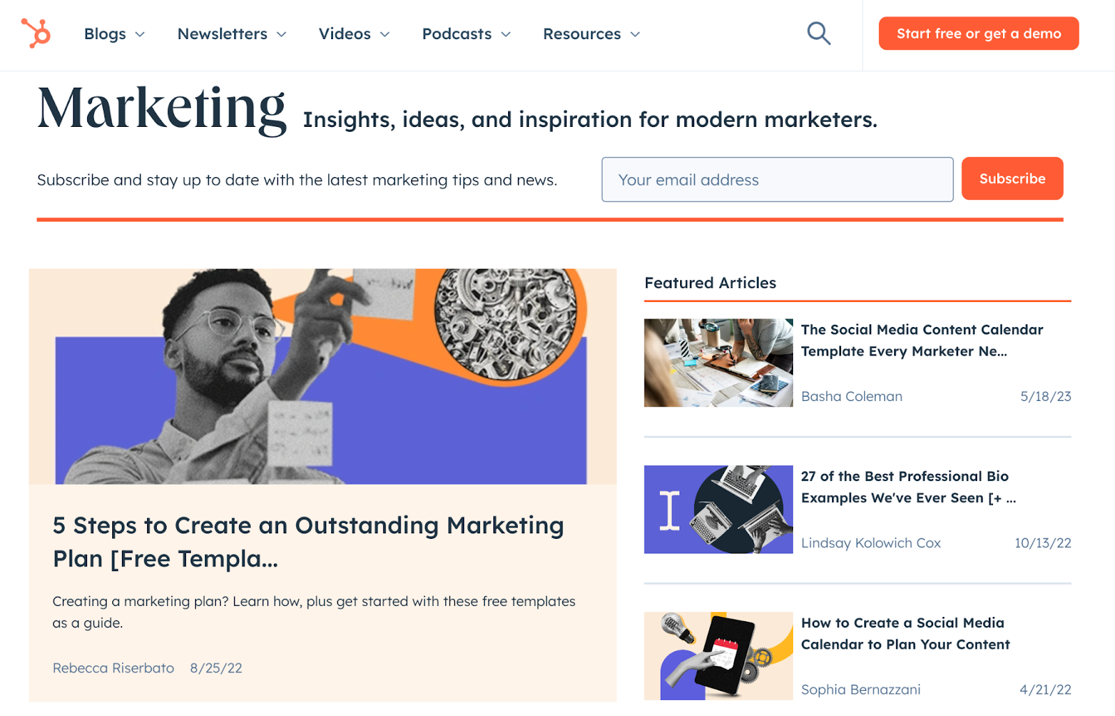 marketing types, HubSpot blog