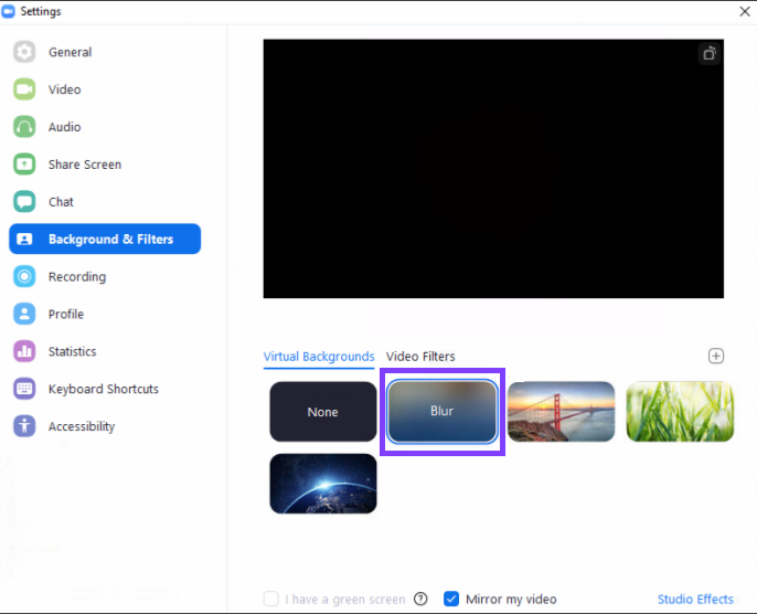 How to Blur the Background on Zoom on desktop app