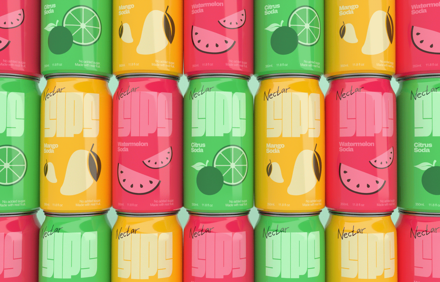image from the Exploring Bold Flavors with SIPS Soda Packaging Design article on Abduzeedo