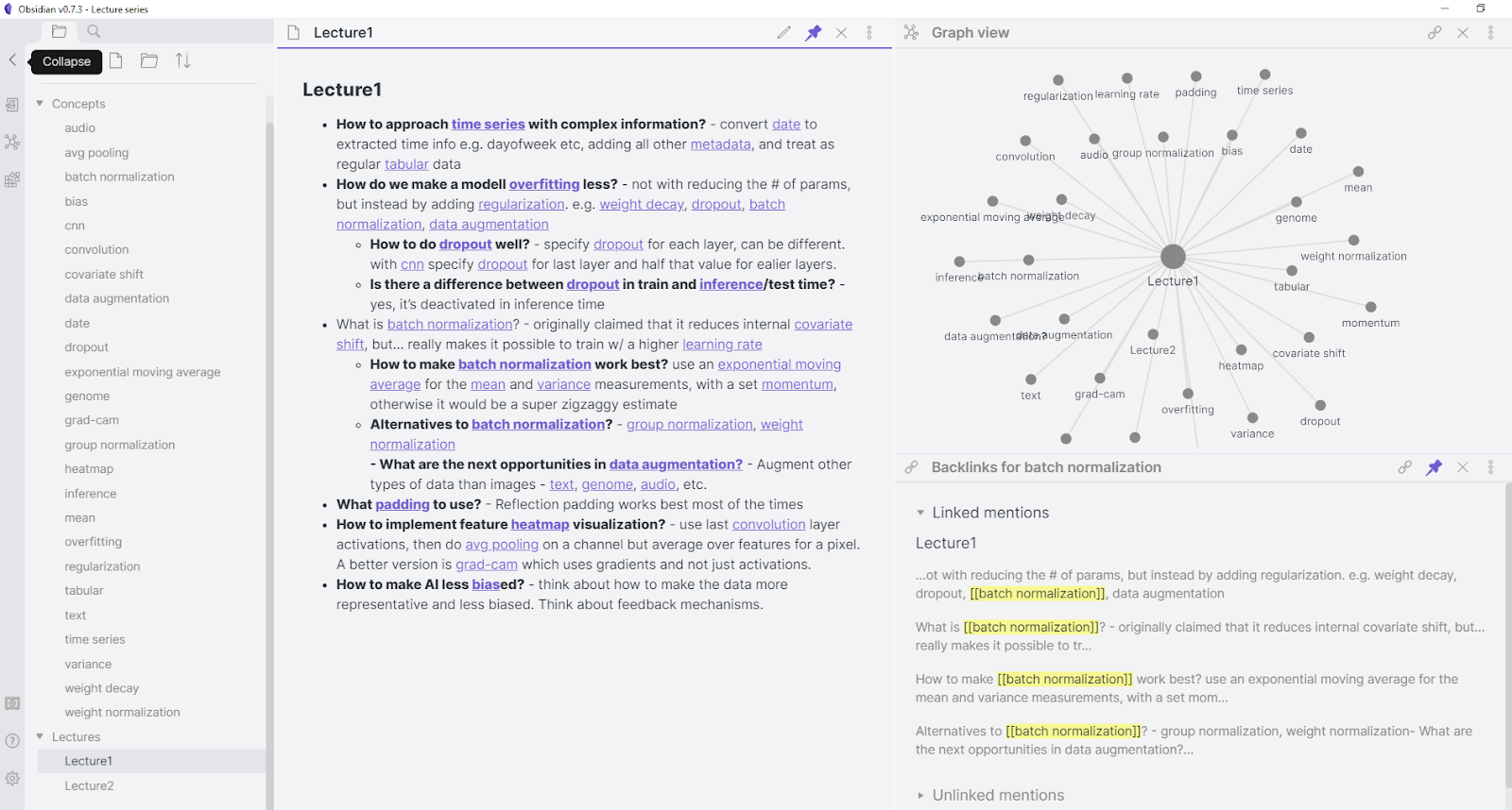 Bidirectional Links for Obsidian