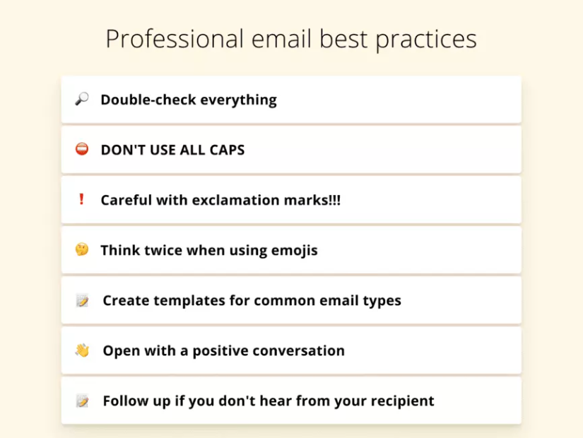 Best practices for a professional email