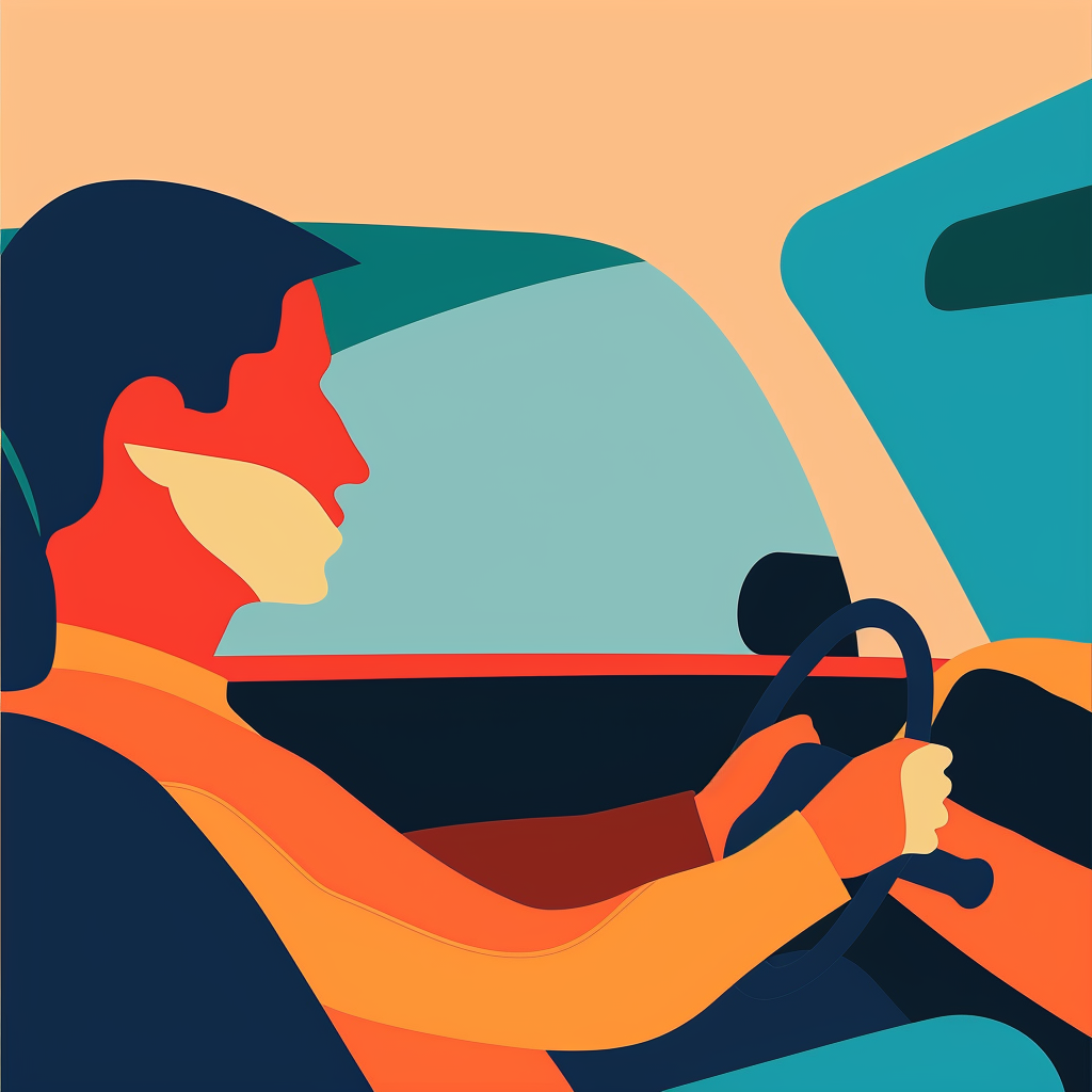 abstract depiction of a person that is being an attentive driver