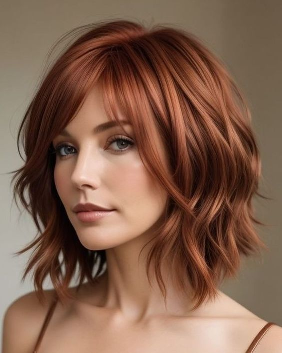 Full picture of a lady rocking  cowboy copper bob