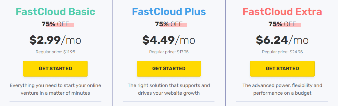 Fastcomet Pricing Plan