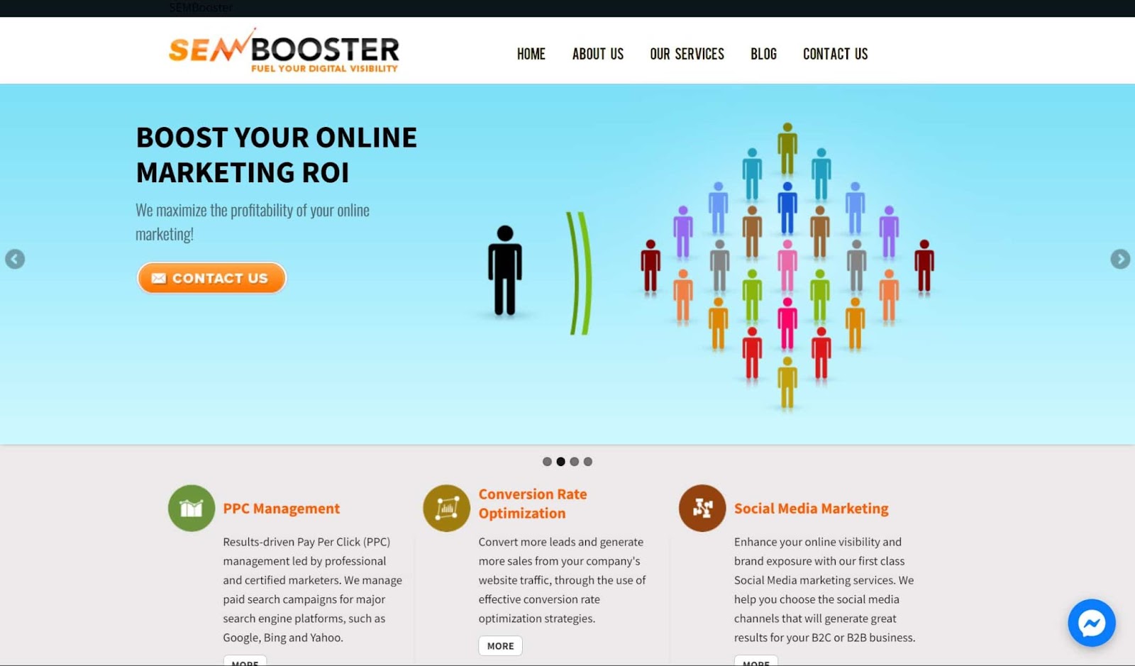 Screenshot of SEM Booster website