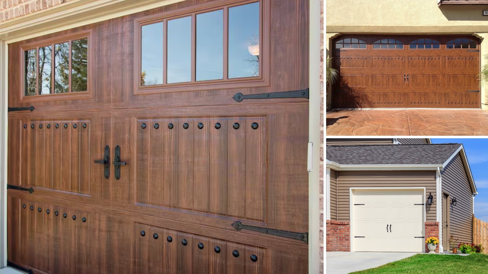 Residential garage doors with magnetic garage door hardware