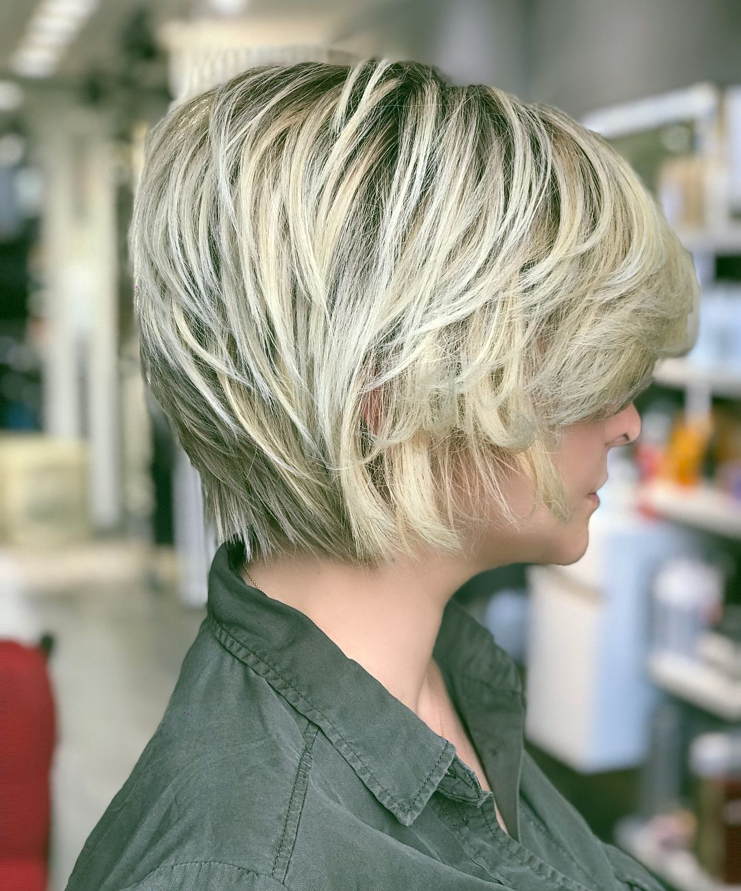 Metallic-Blonde Short Shag Haircuts