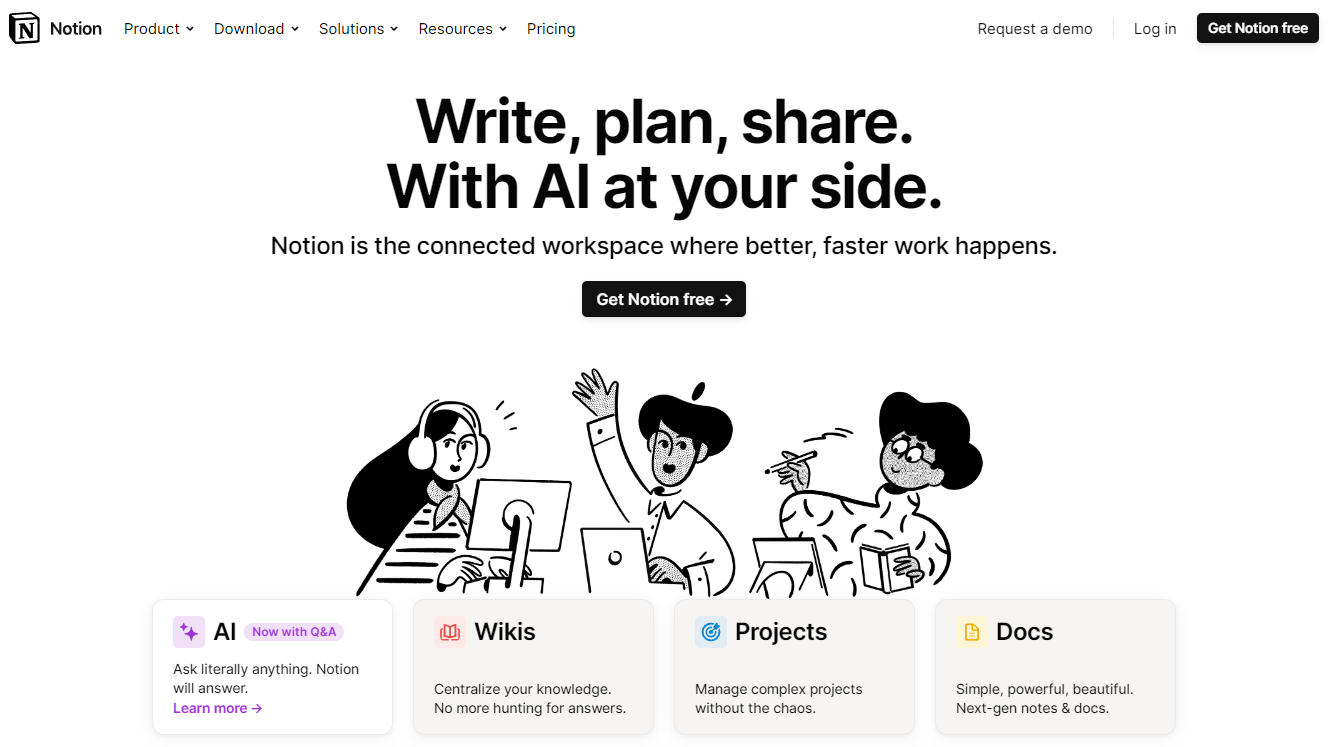 Write, plan, share with AI at your side with Notion