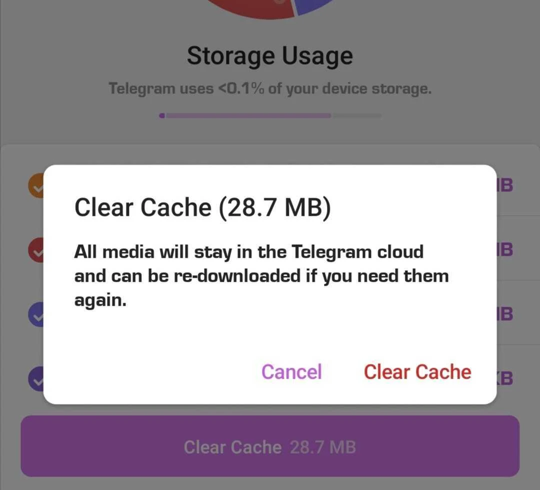 Clearing Telegram cache