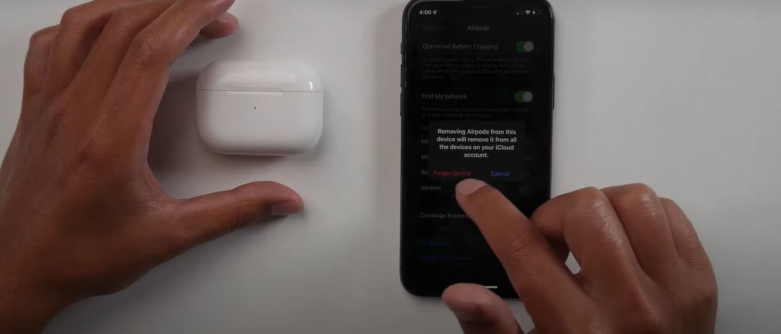Unpair your Airpods from the Apple ID 