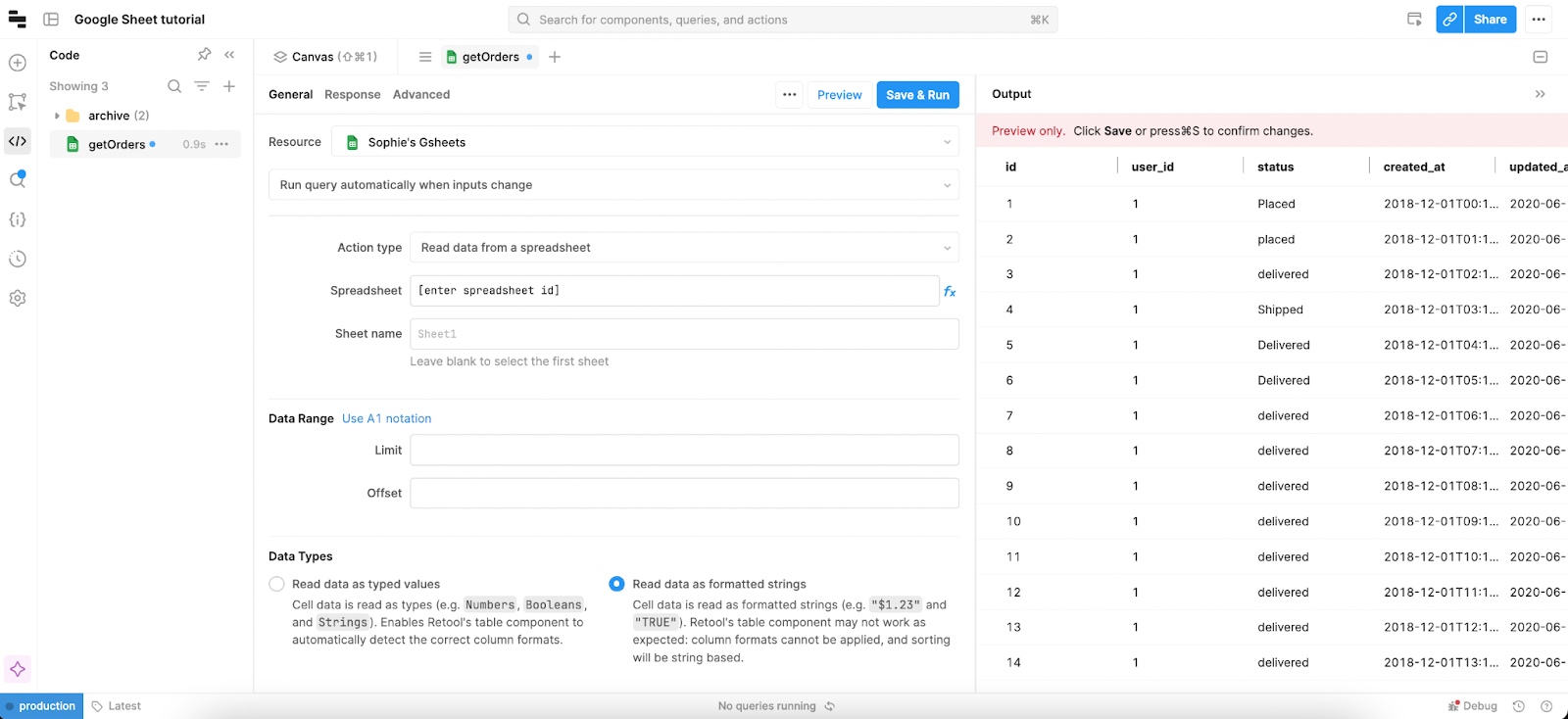 Create a CRUD app from Google Sheets in <1 hour with Retool