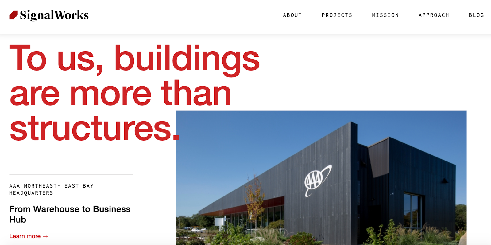 Architecture website example: SignalWorks Architecture