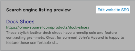 Shopify search listing preview feature