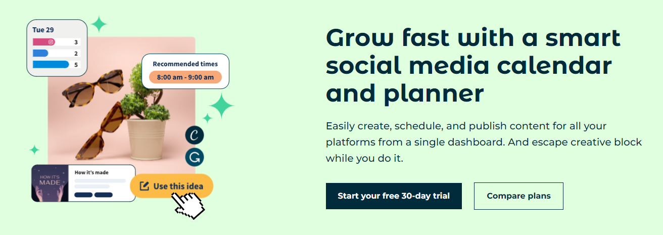 Grow fast with a smart social media calendar and planner with Hootsuite