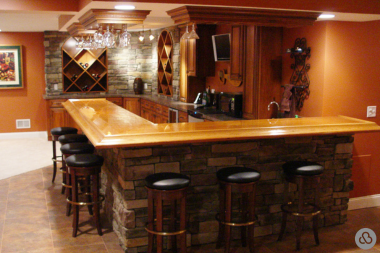 factors that affect the average cost to finish a basement bar with barstools custom built michigan