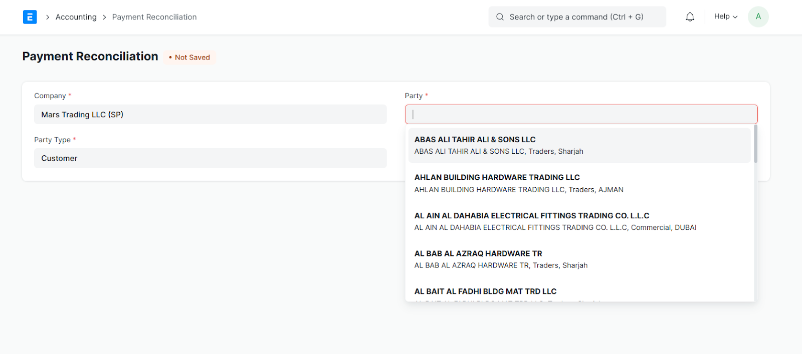 Payment Reconciliation in ERPnext