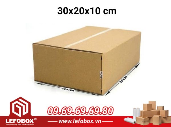 Thùng carton 30x20x10 cm, 3 lớp dùng để đóng hàng ship cod