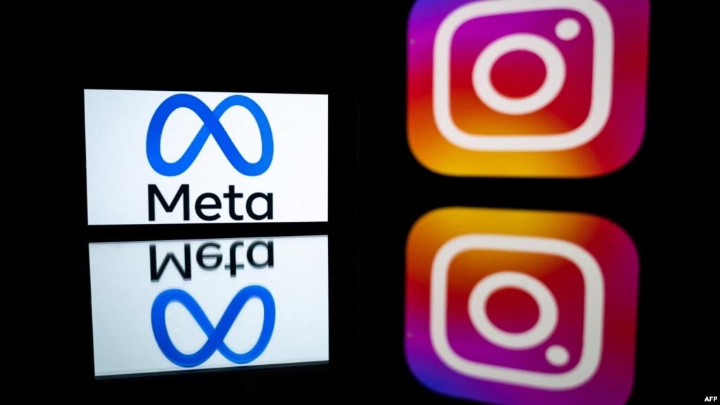 Logo ứng dụng Instagram và của công ty Meta. Meta sẽ tham gia cùng các doanh nghiệp lớn của Mỹ như Boeing, GE Vernova, UL Solutions, Chubb, Roblox, AES... đến Việt Nam tuần này.