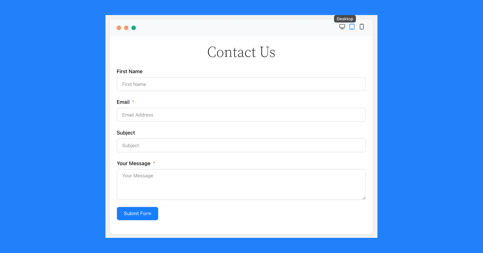 Contact form widget - Fluent Forms