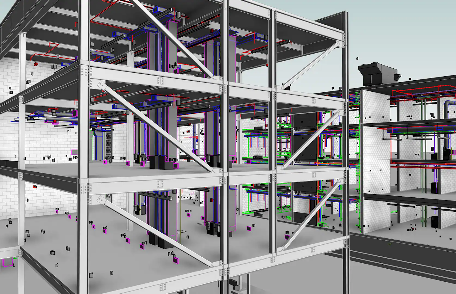 a structural analysis represented on Revit software