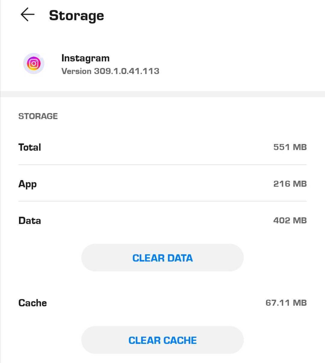 Clearing Instagram cache