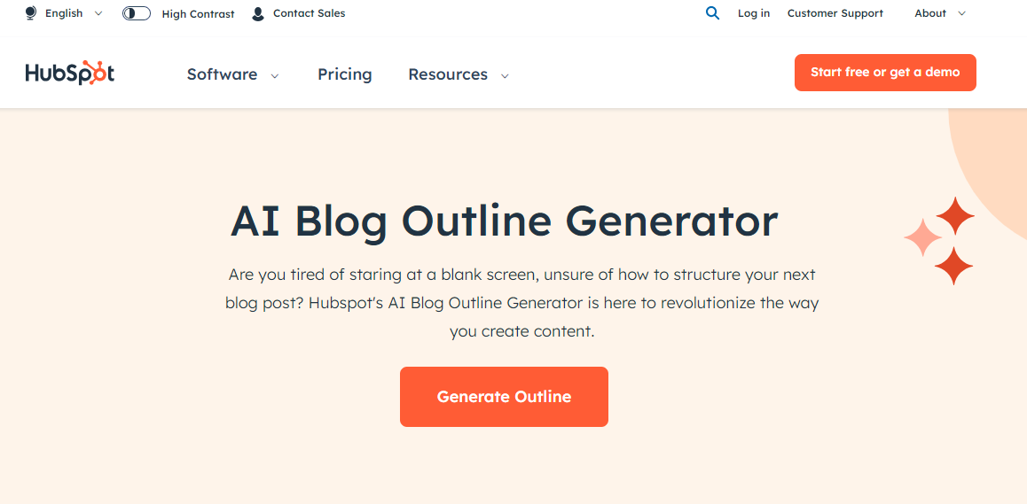 HubSpot AI Outline Generator