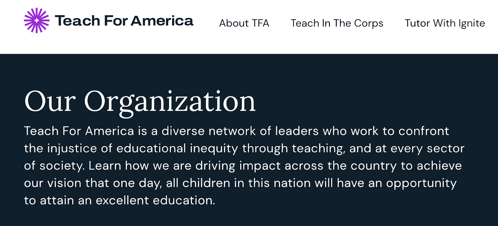 Best Vision Statement Examples: Teach for America