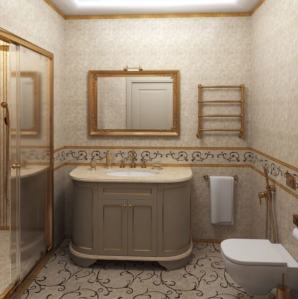 монохромный дизайн туалета