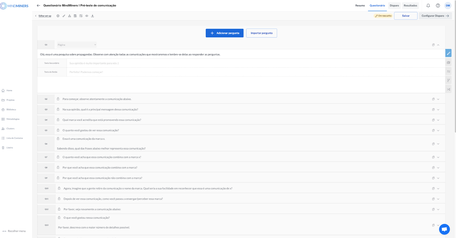 Como criar uma pesquisa de pré-teste de comunicação com a MindMiners