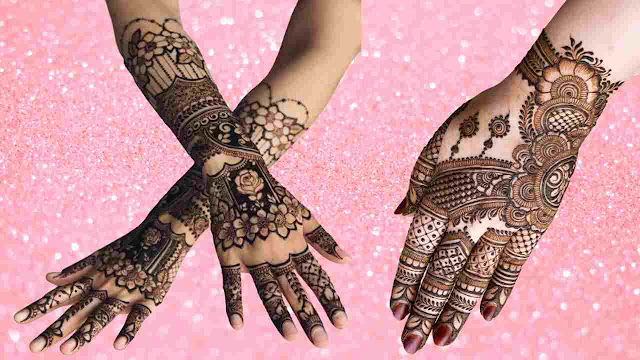 Unique mehndi design for back hand side