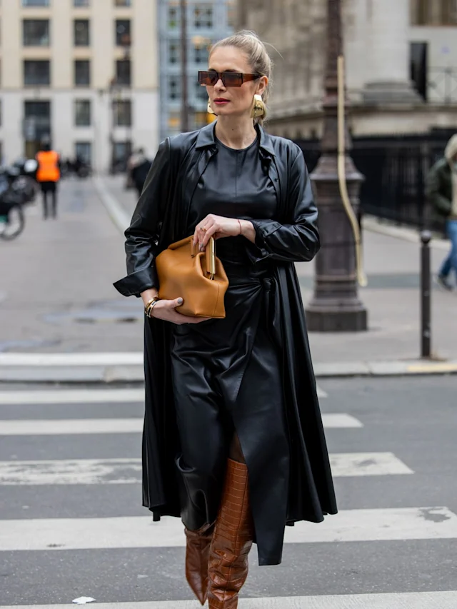 Paris Haute Couture Week 2024: Picture of an attendee looking chic in a gorgeous black coat 
