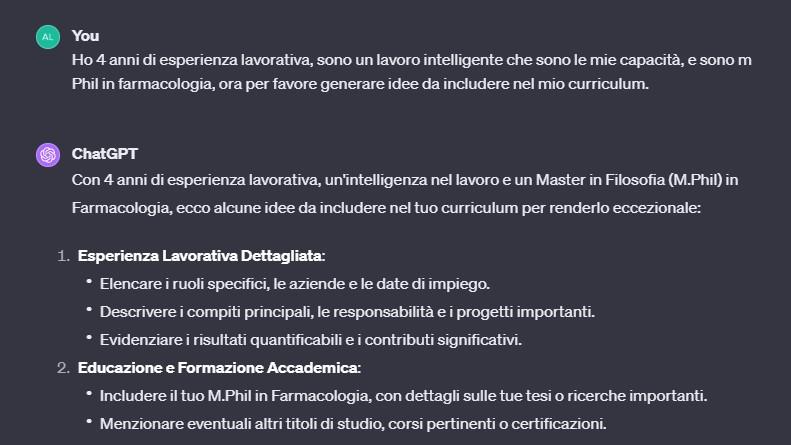 Chatgpt riprende la scrittura
