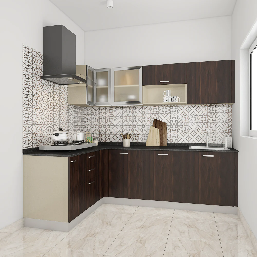 small L-shaped kitchen cabinet design