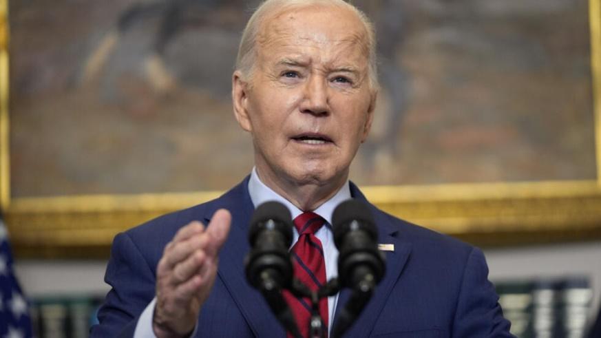 Tổng thống Mỹ Joe Biden phát biểu về các cuộc biểu tình của sinh viên ủng hộ Palestine, Nhà Trắng, Washington, Hoa Kỳ, ngày 02/05/2024.