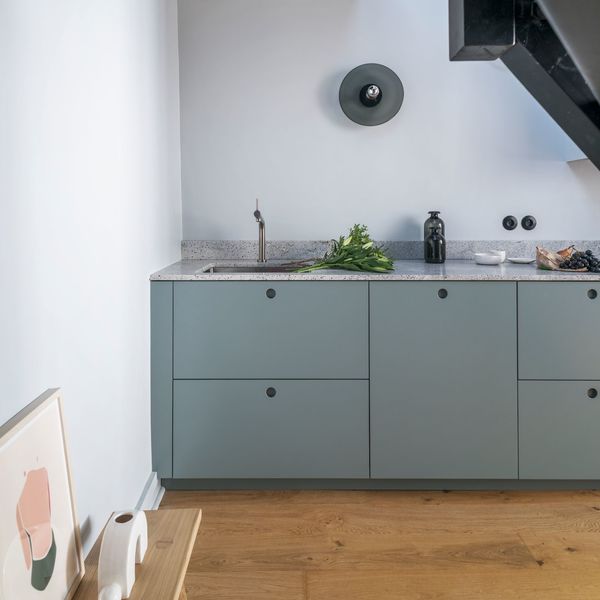 A trendy color for a kitchen that looks like furniture