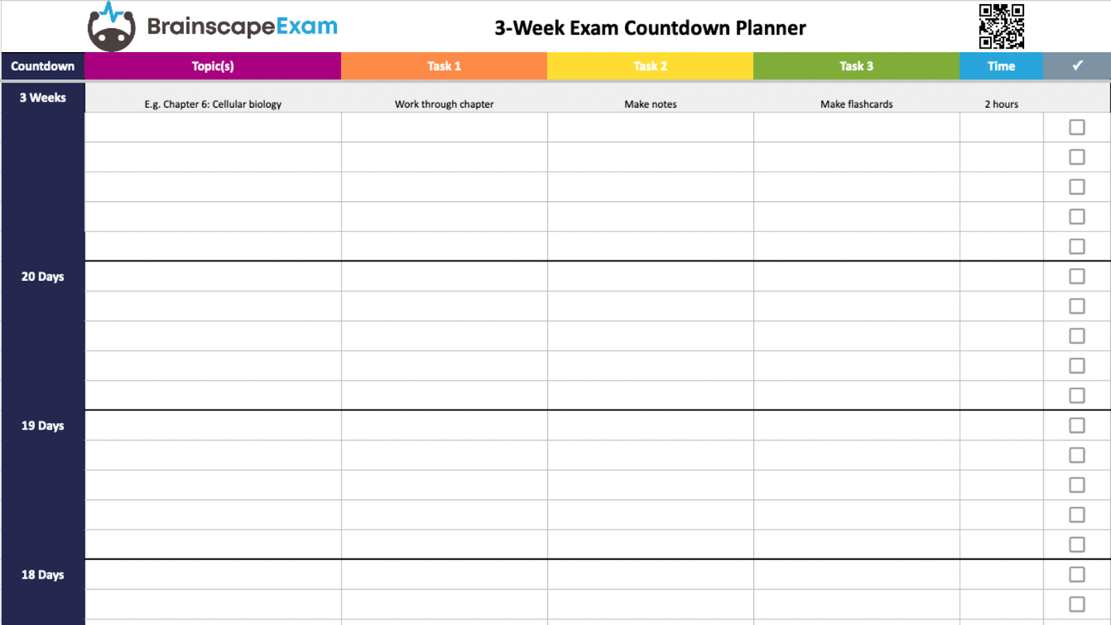Free editable study planner templates in google sheets