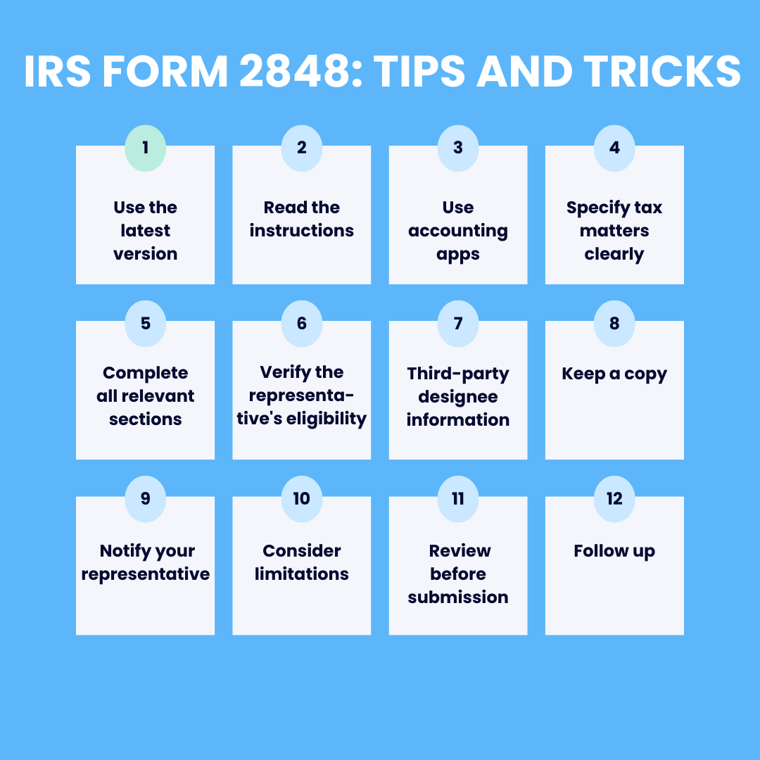 IRS Form 2848: Tips and tricks