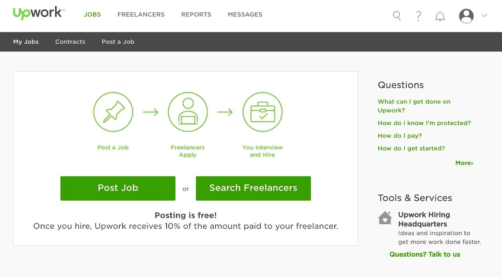 Upwork UI