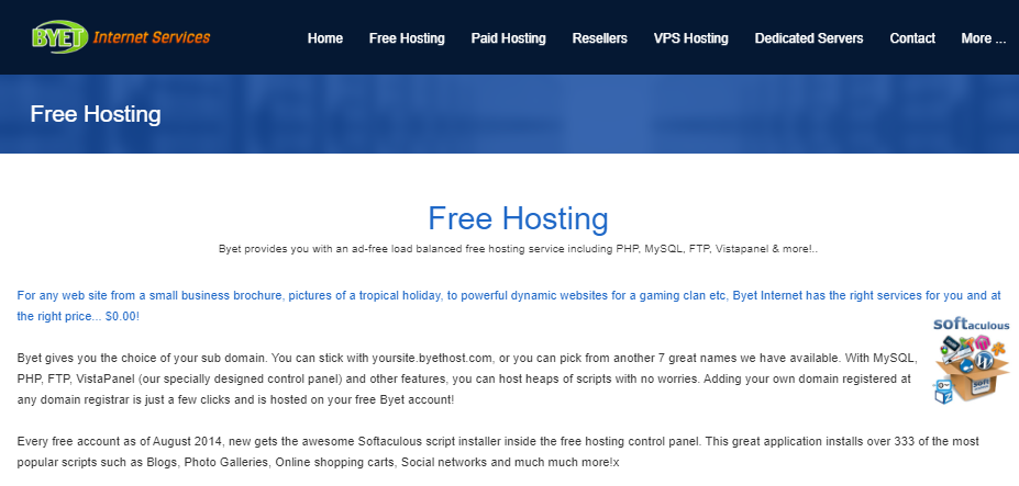 Byet.host: 
Free website hosting for students in canada