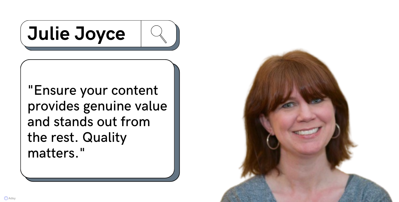 Julie Joyce content marketing tips