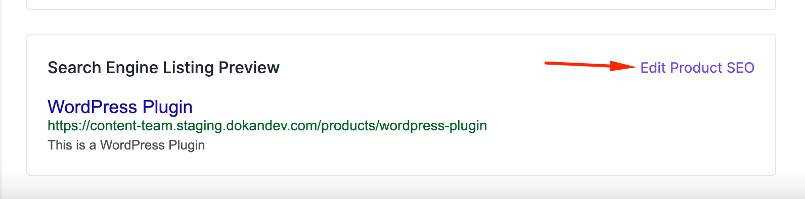 This is a screenshot for showing how to edit product SEO