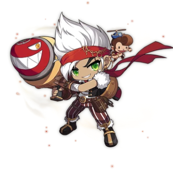 Promotional artwork of the Cannoneer from MapleStory.