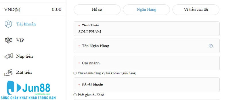 Điều khoản sử dụng về các vấn đề khi nạp tiền tại nhà cái Jun88