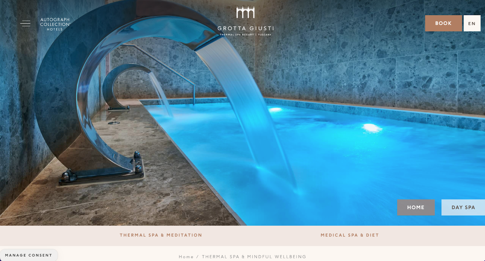 spa website examples, grotto giusti terme hotel spa