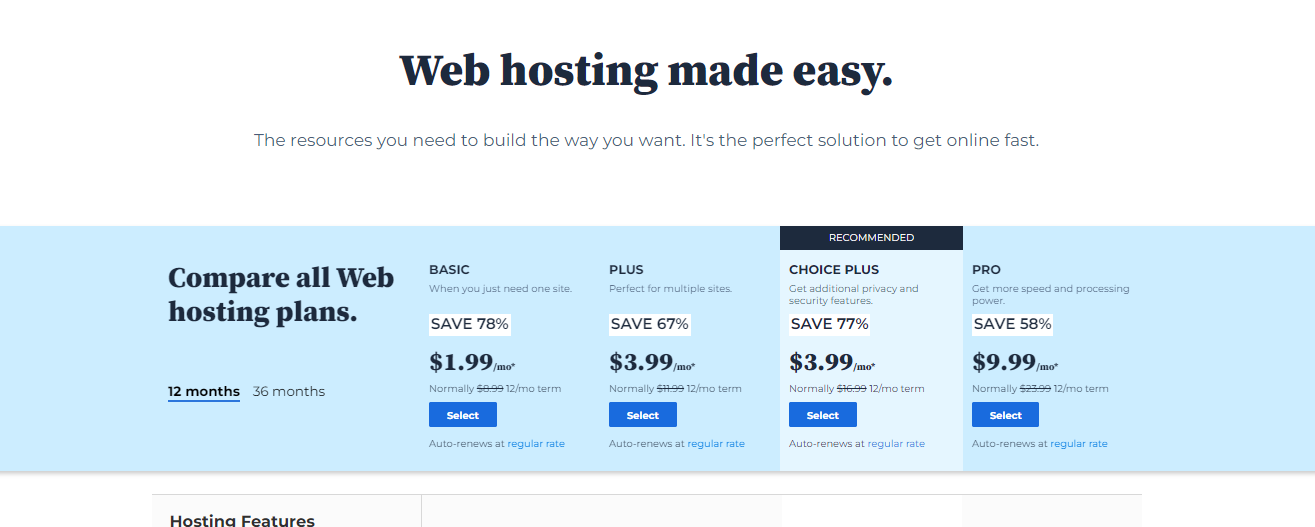 bluehost pricing