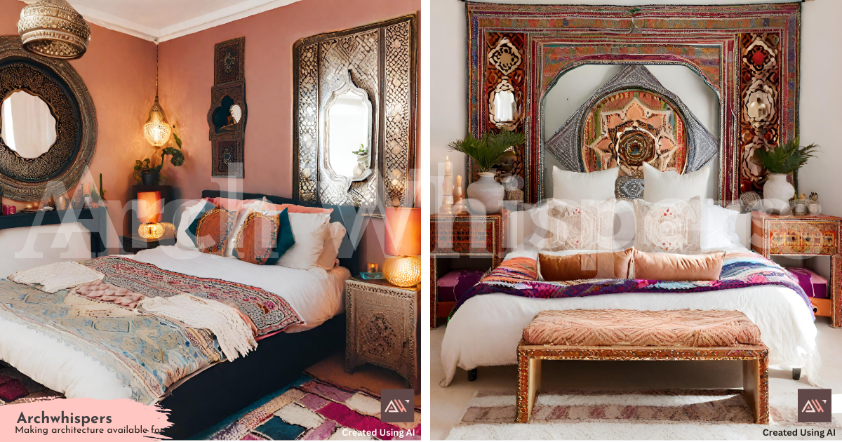 A Funky Moroccan Bedroom Decor With Wood & Mosaics